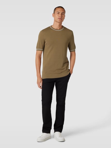 BOSS T-Shirt mit Kontraststreifen Modell 'Oricco' Schilf 1