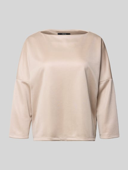 Produktfoto, beiger Pullover mit Viskose-Anteil Modell 'KARITA PURE' von Someday, lockerer Schnitt, U-Boot-Ausschnitt, 3/4-Arm.