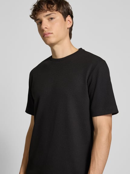 ONLY & SONS Regular Fit T-Shirt mit Waffelmuster Black 3