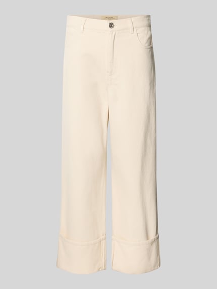 Productfoto, Relaxed Fit Wide Leg Jeans uit pure katoen model 'GESTO' van uniseks kleur, enkellang, label patch, 5-pocket, twilltextuur, knoop- en ritssluiting, riemlussen