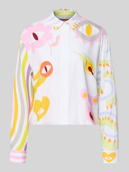 HERZENS Overhemdblouse van zijdemix Ecru - 2