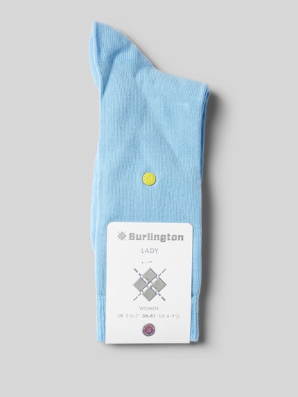 Burlington Sokken in effen design, model 'LADY' Lichtblauw - 3