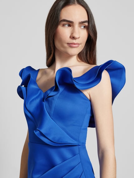 Lipsy Knielange cocktailjurk met loopsplit Bleu - 3