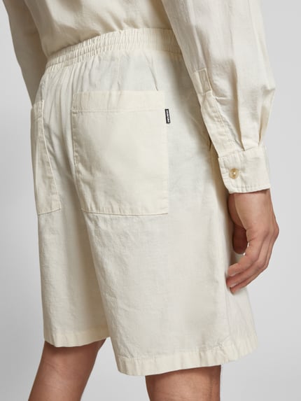 REVIEW Loose Fit Shorts aus Baumwoll-Leinen-Mix Beige 3