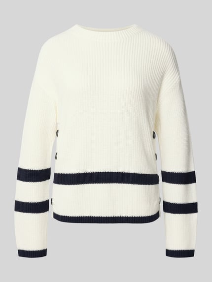 Oui Gebreide pullover met ronde hals, model 'VINIAH' Wit - 2