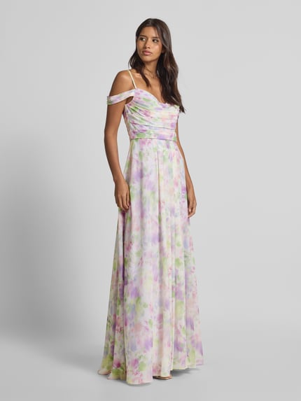 Mascara Maxikleid mit Spaghettiträgern Flieder Melange 1