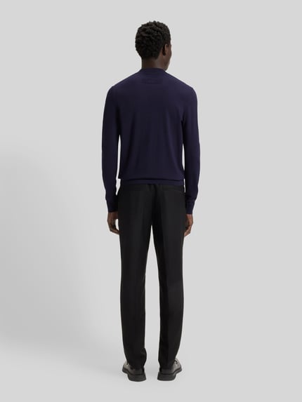 HUGO Regular Fit Strickpullover aus Viskose-Mix Modell 'SAN MARC' Marine 5