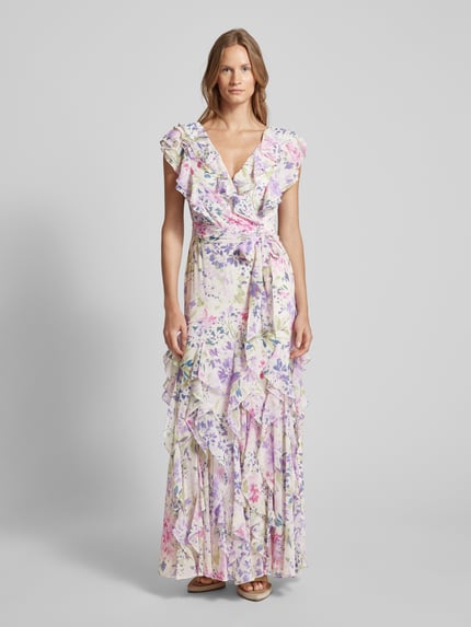 Lauren Ralph Lauren Avondjurk met bloemenmotief en volants Rosé - 4