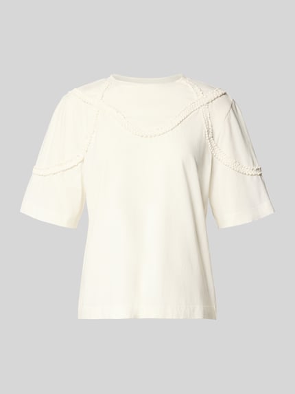 YAS T-shirt o kroju relaxed fit z okrągłym dekoltem model ‘BRAIDA’ Biały 2