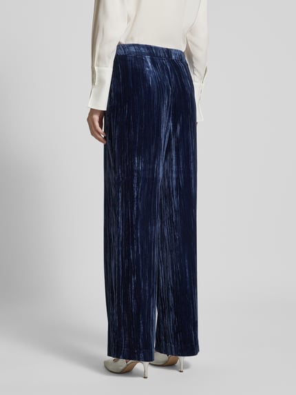 s.Oliver BLACK LABEL High Rise Stoffhose aus Samt mit weitem Bein Marine 5