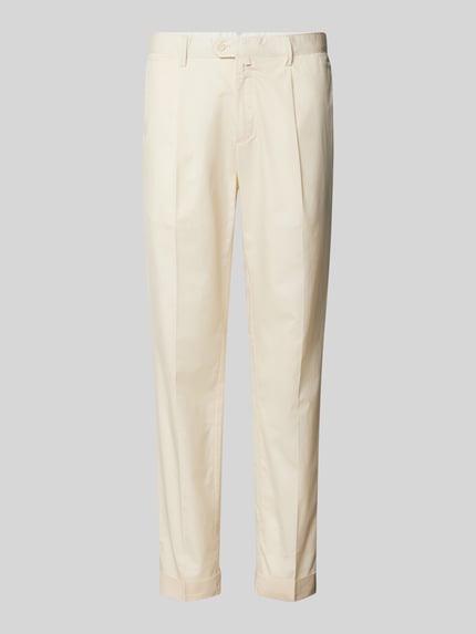 MANGO Regular Fit Hose aus Baumwoll-Leinen-Mix Modell 'OLIMPO' Offwhite 2