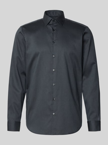 Jake*s Regular Fit Business Hemd aus Baumwolle mit Kentkragen Mittelgrau 2