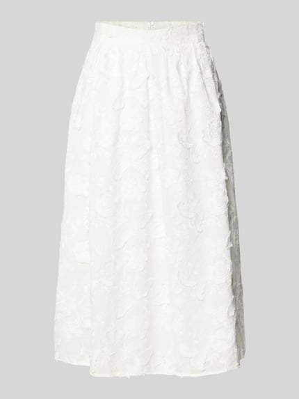 Christian Berg Woman Midirock mit Motiv-Stitching Offwhite 2