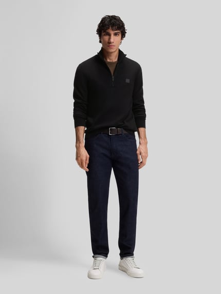 BOSS Orange Regular Fit Troyer aus Baumwoll-Mix Modell 'Kanobix' Black 1