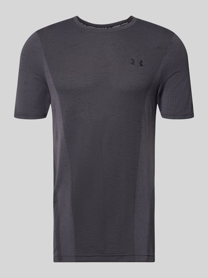 Produktfoto, Regular Fit Sport-T-Shirt mit Logo-Print von Under Armour in Dunkelgrau mit feiner Struktur, Herren Sport-T-Shirt von Under Armour