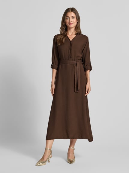 ZABAIONE Hemdblusenkleid mit kurzer Knopfleiste Modell 'Di44anaa' Dunkelbraun 1