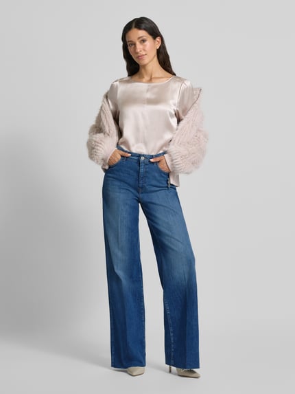 Marc Cain Wide fit jeans van katoenmix in 5pocketmodel Marineblauw - 1