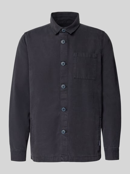 Produktfoto, Regular Fit Hemdjacke aus reiner Baumwolle von Barbour in Optik: Unifarben, Knopfleiste, Brusttasche, langarm, reine Baumwolle