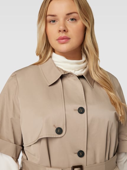 Marina Rinaldi Trenchcoat PLUS SIZE mit 1/2- Arm und Taillengürtel Modell 'TARBES' Sand 3