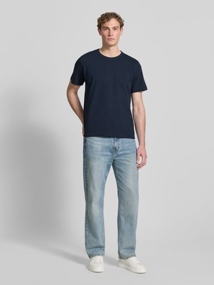 Selected krój regular fit t-shirt z czystej bawełny model 'COOPER' Granatowy 1