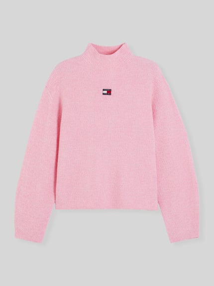 Tommy Jeans Relaxed Fit Pullover mit Alpaka-Anteil Hellrosa 2