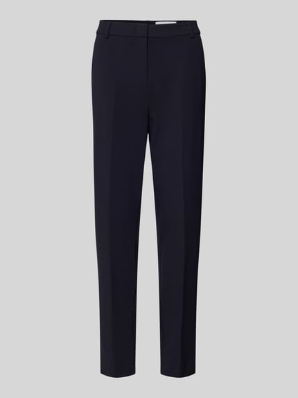 Produktfoto, Stoffhose mit Gesäßtasche von comma, dunkelblau, lockerer Schnitt, Bundfalten, Viskose-Mix mit Stretch-Anteil