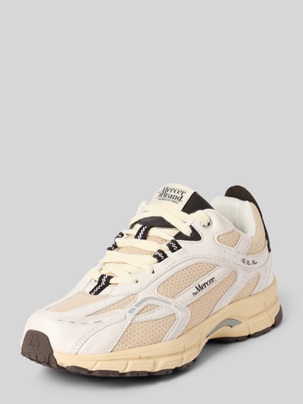 The Mercer Sneakers van leermix met afgeronde pasvorm Donkerbruin - 1