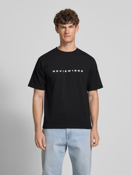 REVIEW T-shirt z nadrukiem z logo Czarny 4