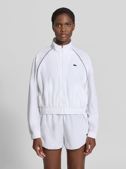 Lacoste Sport Relaxed Fit Trainingsjacke mit Logo-Patch Weiss 4