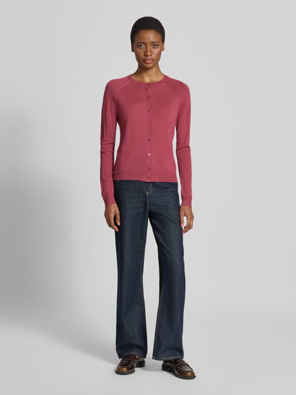 BOSS Regular Fit Strickjacke aus reiner Schurwolle Modell 'Fonami' ' Altrosa 1