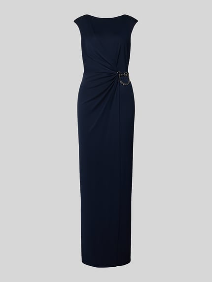 Lauren Ralph Lauren Abendkleid mit Rundhalsausschnitt und Raffungen Modell 'EBRELLE' Dunkelblau 2