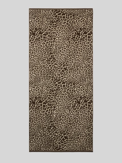 Produktfoto, Handtuch mit Animal-Print von Jake*s Casual aus reiner Baumwolle, rechteckig, braun-beiger Allover-Look, feine Textur