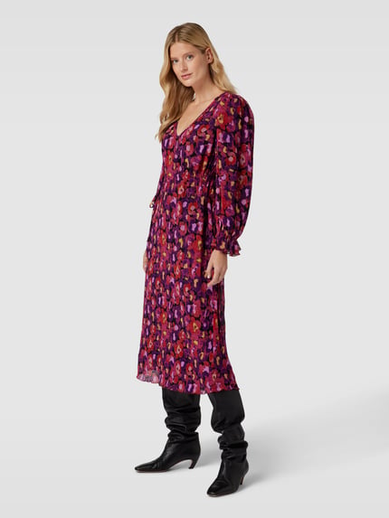 Fabienne Chapot Midikleid mit Allover-Muster Modell 'Pauline' Hellrot 1