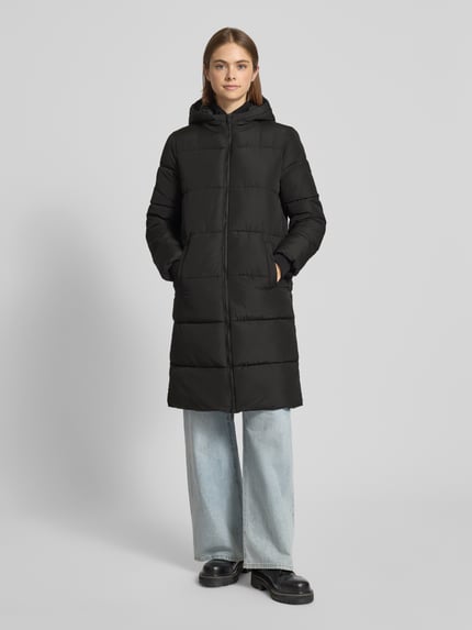 PIECES Regular Fit Steppmantel mit Storm Cuffs Modell 'BEE' Black 4