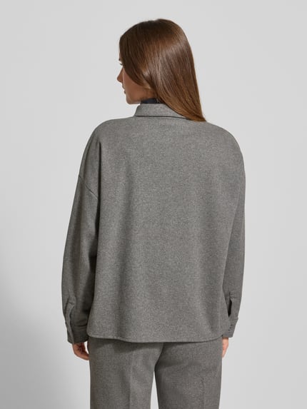 Weekend Max Mara Bluzka koszulowa o kroju oversized z dodatkiem bawełny model ‘NANCY’ Ciemnoszary 5