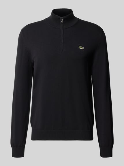 Lacoste Pullover mit Troyerkragen Black 1