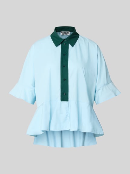 Essentiel Antwerp Relaxed Fit Kurzarmbluse aus reiner Baumwolle Modell 'KAYLEE' Hellblau 2