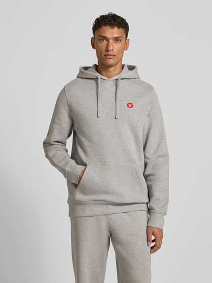 Wood Wood Hoodie mit Känguru-Tasche Modell 'Ash' Mittelgrau 4