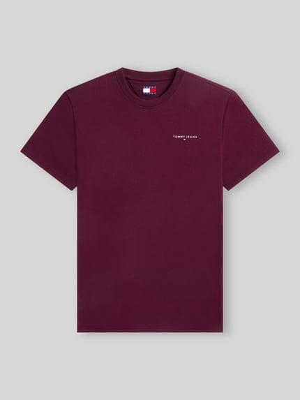 Tommy Jeans t-shirt o kroju slim fit z czystej bawełny Bordowy 2