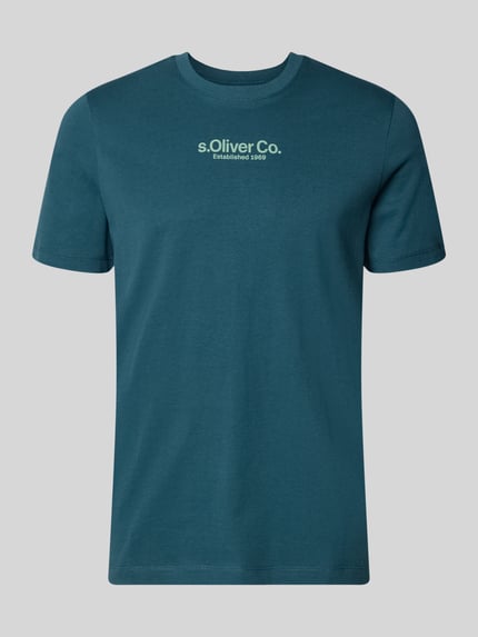 s.Oliver RED LABEL regular fit T-shirt van puur katoen Petrol - 2