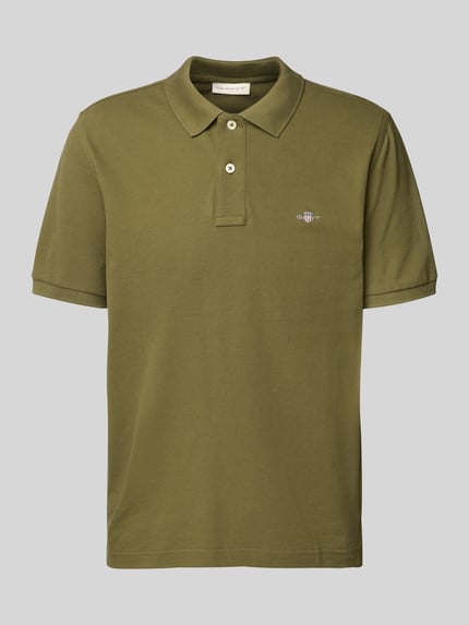 GANT Poloshirt mit Label-Stitching Oliv 2
