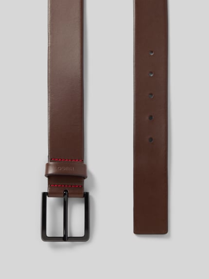 Produktfoto, Gürtel aus Leder Modell 'Gionio' von HUGO in Braun mit Dornschließe, Logo-Prägung, Gürtelbreite: 4 cm, Echtleder