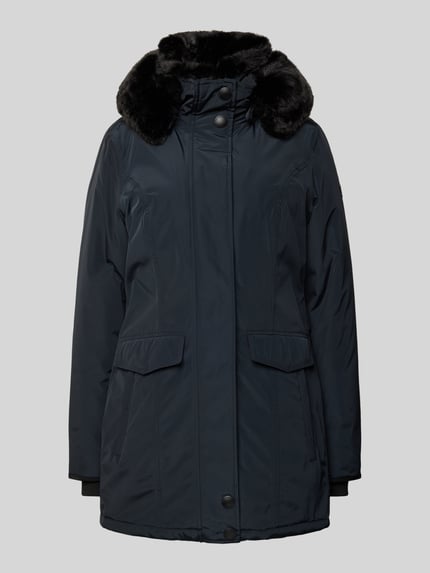 Wellensteyn Taillierter Parka mit Kunstfellbesatz Modell 'STAVANGER' Marine 2
