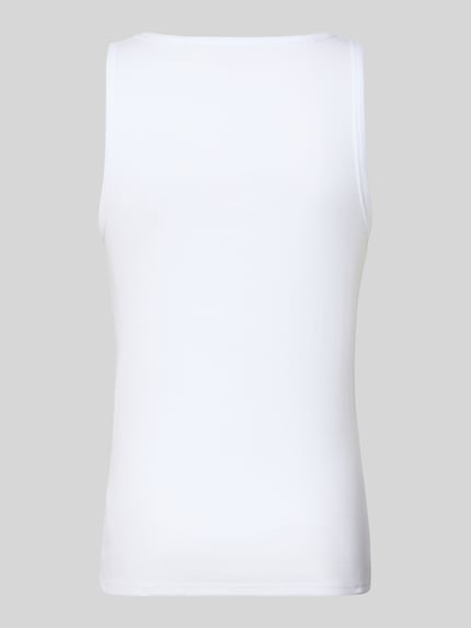 Produktfoto, Slim Fit Top mit Rundhalsausschnitt im 2er Pack von MCNEAL aus elastischem Baumwoll-Mix in Weiß, glatte Oberfläche, Herrenmode