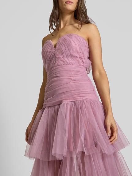 Lace & Beads Abendkleid mit V-Ausschnitt Rose 3