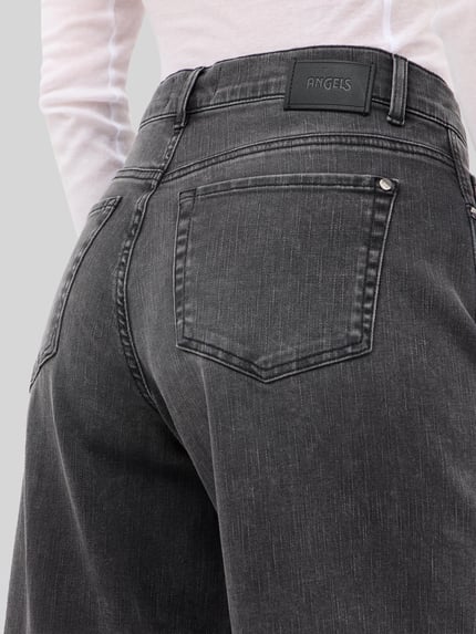 ANGELS Wide Leg Jeans aus Baumwoll-Mix Modell 'Liva Edgy' Mittelgrau 3
