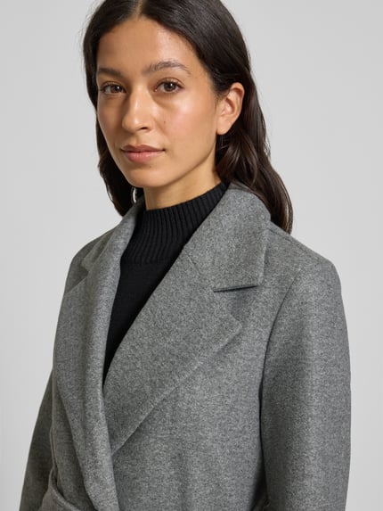 VERO MODA Relaxed Fit Mantel mit Bindegürtel Modell 'FORTUNEAYA' Mittelgrau Melange 3
