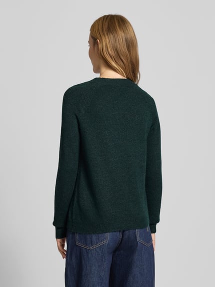 PIECES Regular Fit Strickpullover mit Raglanärmeln Modell 'JULIANA' Dunkelgruen 5