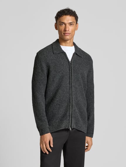 Wood Wood Cardigan met tweewegsritssluiting, model 'Andy' Antraciet - 4