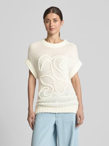 My Essential Wardrobe Pullunder met wol-aandeel model 'Lingo' Wit - 4